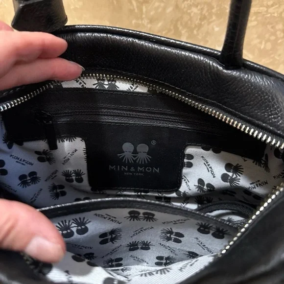 Min & Mon Black Crossbody Bag Creatures of the Future Wolf and mushrooms - Picture 5 of 6